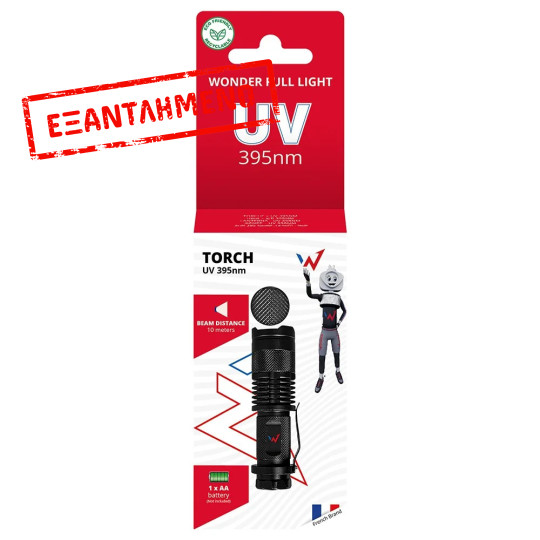 Φακός Wonder Wt1501L UV 395nm Απόσταση Δέσμης: 10m Αυτονομία: 4h Βάρος: 77gr IP44 Αλουμινίου