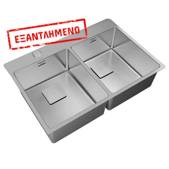 Νεροχύτης Inox TEKA 2 Γούρνες για Ένθετη & Επίπεδη Τοποθέτηση 74x50cm FORLINEA 740 RS15 2B Auto 115030011