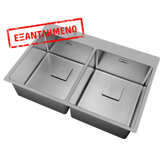 Νεροχύτης Inox TEKA 2 Γούρνες για Ένθετη & Επίπεδη Τοποθέτηση 74x50cm FORLINEA 740 RS15 2B Auto 115030011