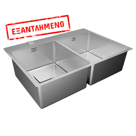 Νεροχύτης Inox TEKA 2 Γούρνες για Ένθετη & Επίπεδη Τοποθέτηση 74x50cm FORLINEA 740 RS15 2B Auto 115030011