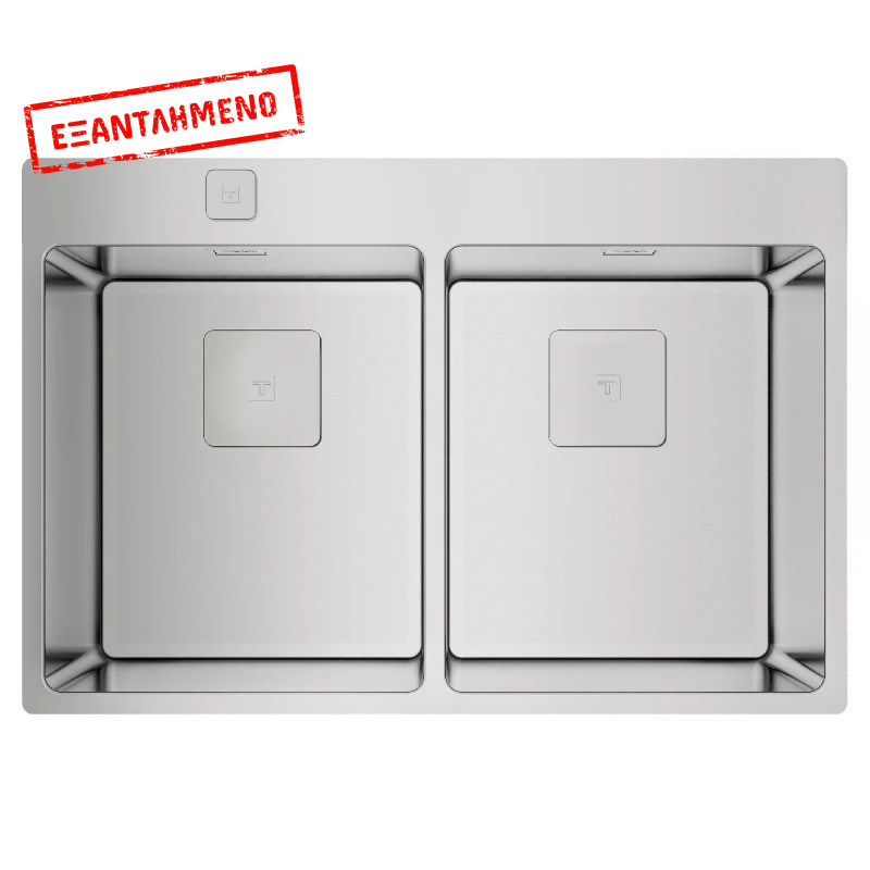 Νεροχύτης Inox TEKA 2 Γούρνες για Ένθετη & Επίπεδη Τοποθέτηση 74x50cm FORLINEA 740 RS15 2B Auto 115030011