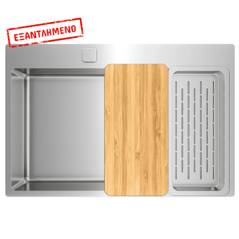 Νεροχύτης Inox TEKA 1 Γούρνα για Ένθετη & Επίπεδη Τοποθέτηση 75x50cm FORLINEA RS15 71.40 Auto 115000052