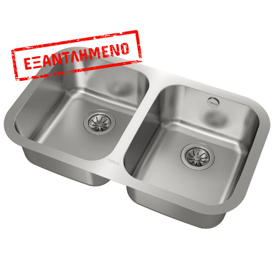 Νεροχύτης Inox TEKA 2 Γούρνες για Υποκαθήμενη Τοποθέτηση 77.9x46.4cm BE 2B 780 TOTAL 10125026