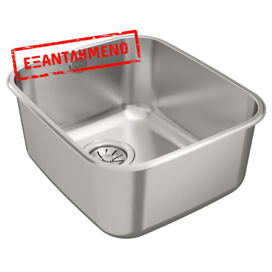 Νεροχύτης Inox TEKA 1 Γούρνα για Υποκαθήμενη Τοποθέτηση 36,7x42,7cm BE 34.40 PLUS 1B TOTAL 10125149