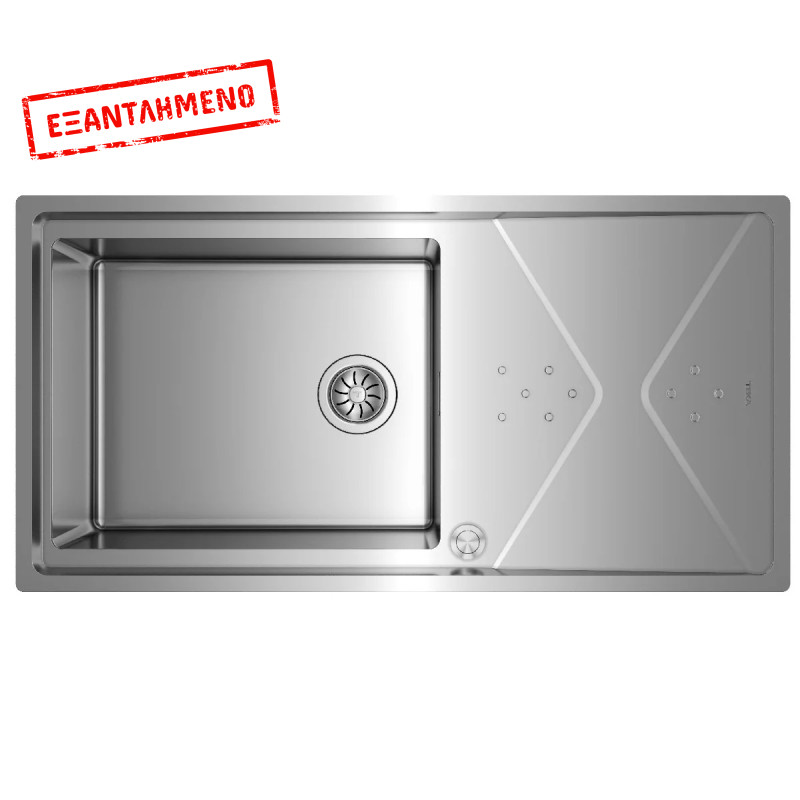 Νεροχύτης Inox TEKA 1 Γούρνα με Ποδιά για Ένθετη & Επίπεδη Τοποθέτηση 98,4x50,4cm BROOKLYN 60 M-XP 1B 1D PLUS 115100023