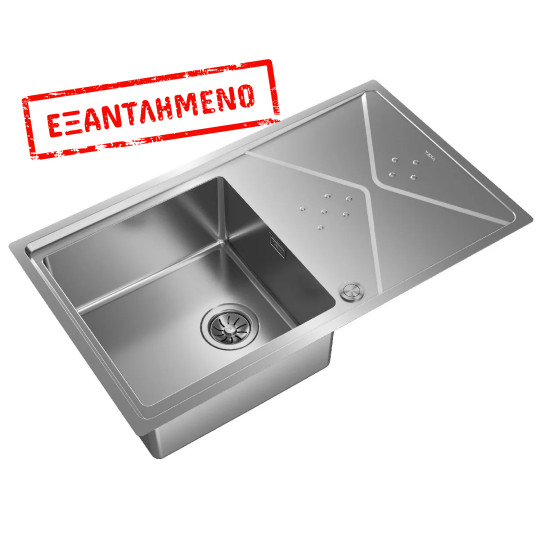 Νεροχύτης Inox TEKA 1 Γούρνα με Ποδιά για Ένθετη & Επίπεδη Τοποθέτηση 86,4x50,4cm BROOKLYN 50 M-XP 1B 1D 115100022