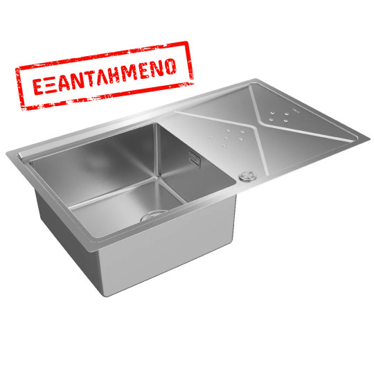 Νεροχύτης Inox TEKA 1 Γούρνα με Ποδιά για Ένθετη & Επίπεδη Τοποθέτηση 86,4x50,4cm BROOKLYN 50 M-XP 1B 1D 115100022