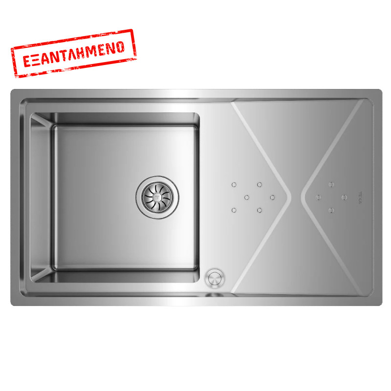 Νεροχύτης Inox TEKA 1 Γούρνα με Ποδιά για Ένθετη & Επίπεδη Τοποθέτηση 86,4x50,4cm BROOKLYN 50 M-XP 1B 1D 115100022