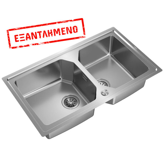 Νεροχύτης Inox TEKA 2 Γούρνες για Ένθετη & Επίπεδη Τοποθέτηση 86,4x50,4cm BROOKLYN 90 M-XP 2Β 115030024