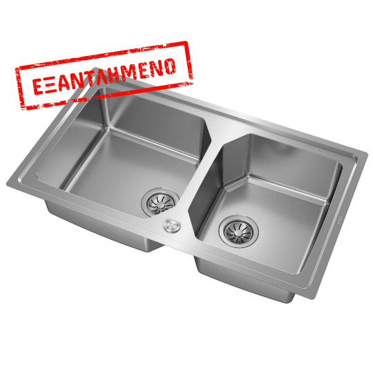 Νεροχύτης Inox TEKA 2 Γούρνες για Ένθετη & Επίπεδη Τοποθέτηση 86,4x50,4cm BROOKLYN 90 M-XP 2Β 115030024