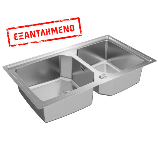 Νεροχύτης Inox TEKA 2 Γούρνες για Ένθετη & Επίπεδη Τοποθέτηση 86,4x50,4cm BROOKLYN 90 M-XP 2Β 115030024