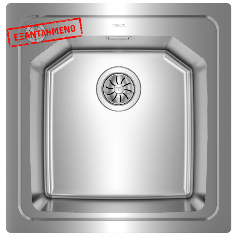 Νεροχύτης Inox TEKA 1 Γούρνα για Ένθετη & Επίπεδη Τοποθέτηση 50,4x51,4cm BROOKLYN 50 M-XP 1B 115000057