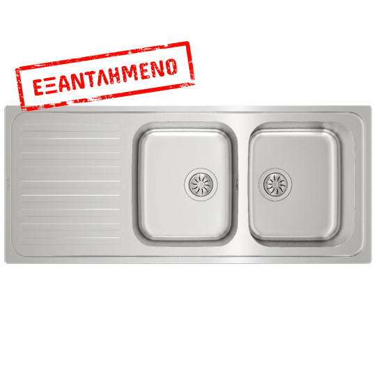 Νεροχύτης Inox TEKA 2 Γούρνες με Ποδιά για Ένθετη Τοποθέτηση 116x50cm CLASSIC 2B 1D 10119023