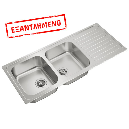 Νεροχύτης Inox TEKA 2 Γούρνες με Ποδιά για Ένθετη Τοποθέτηση 116x50cm CLASSIC 2B 1D 10119023