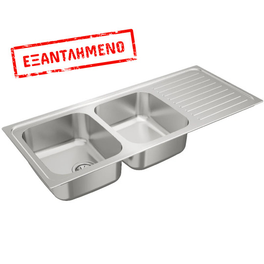 Νεροχύτης Inox TEKA 2 Γούρνες με Ποδιά για Ένθετη Τοποθέτηση 116x50cm CLASSIC 2B 1D 10119023