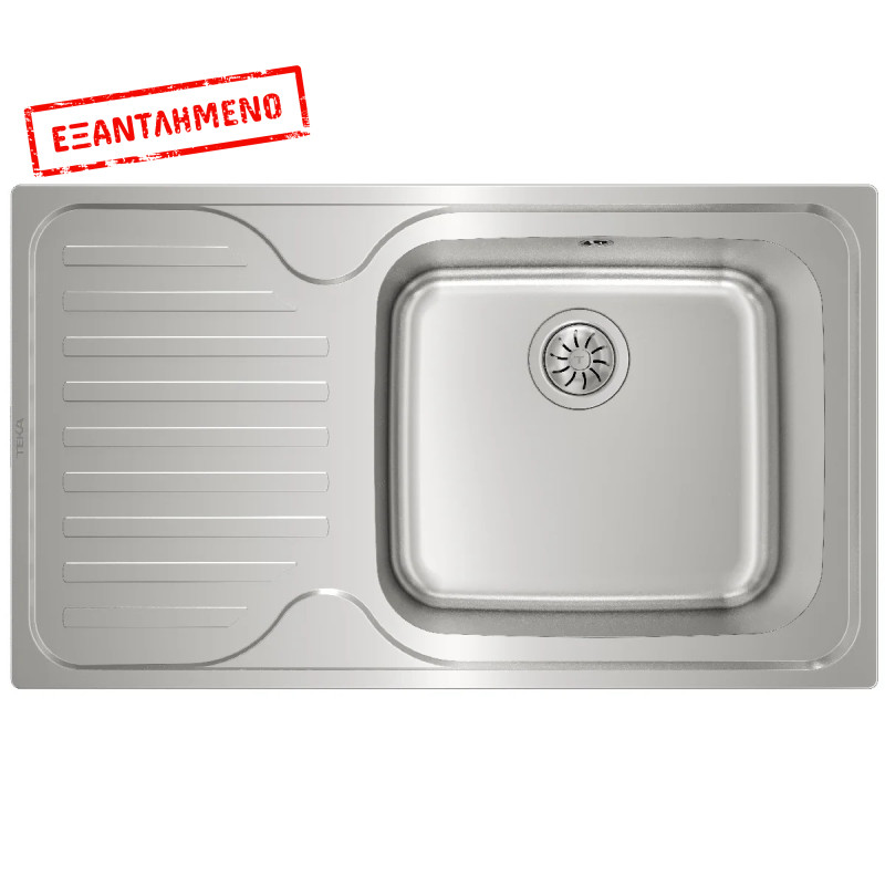 Νεροχύτης Inox TEKA 1 Γούρνα με Ποδιά Δεξιά για Ένθετη Τοποθέτηση 86x50cm CLASSIC MAX 1B 1D Λείος 11119200