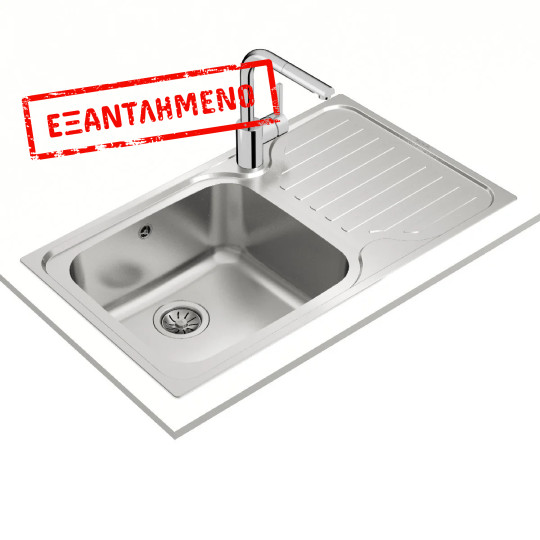 Νεροχύτης Inox TEKA 1 Γούρνα με Ποδιά Δεξιά για Ένθετη Τοποθέτηση 86x50cm CLASSIC MAX 1B 1D Micro Σαγρέ 11119202