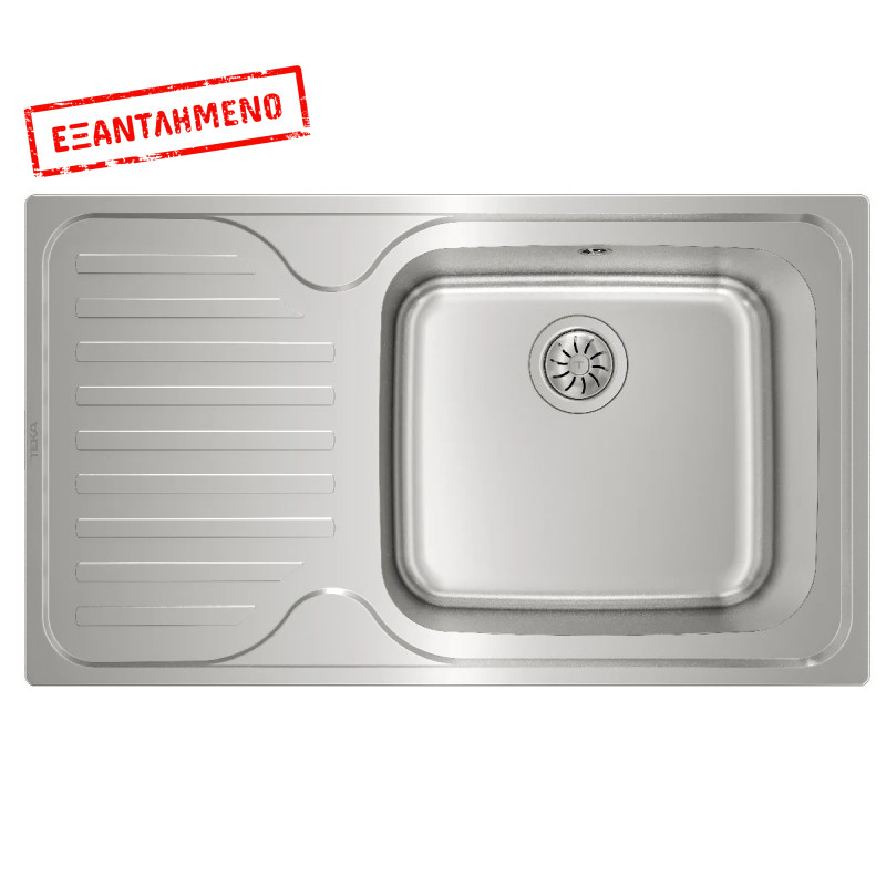 Νεροχύτης Inox TEKA 1 Γούρνα με Ποδιά Δεξιά για Ένθετη Τοποθέτηση 86x50cm CLASSIC MAX 1B 1D Micro Σαγρέ 11119202