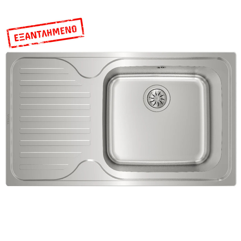 Νεροχύτης Inox TEKA 1 Γούρνα με Ποδιά Αριστερά για Ένθετη Τοποθέτηση 86x50cm CLASSIC MAX 1B 1D Λείος 11119201