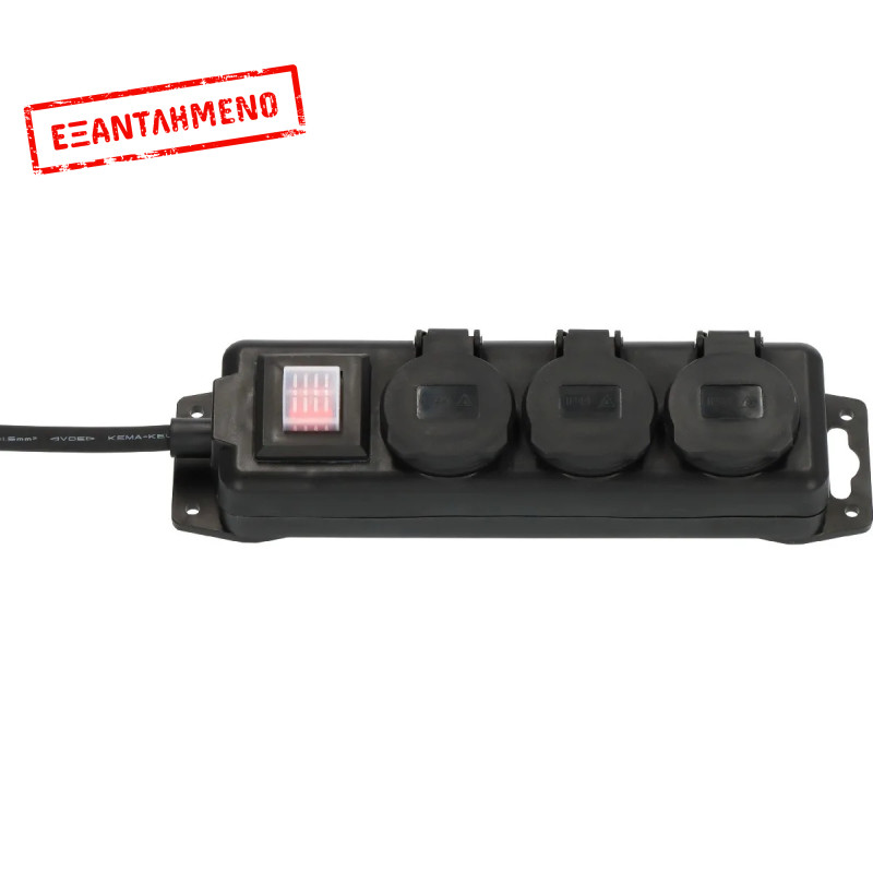 Αδιάβροχo Πολύπριζο Brennenstuhl με 3 Θύρες Εισαγωγής Σούκο και Διακόπτη Ασφαλείας On/Off Καλώδιο 2 μ IP44 Μαύρο Αδιάβροχo Πολύπριζο Brennenstuhl με 3 Θύρες Εισαγωγής Σούκο και Διακόπτη Ασφαλείας On/Off Καλώδιο 2 μ IP44 Μαύρο