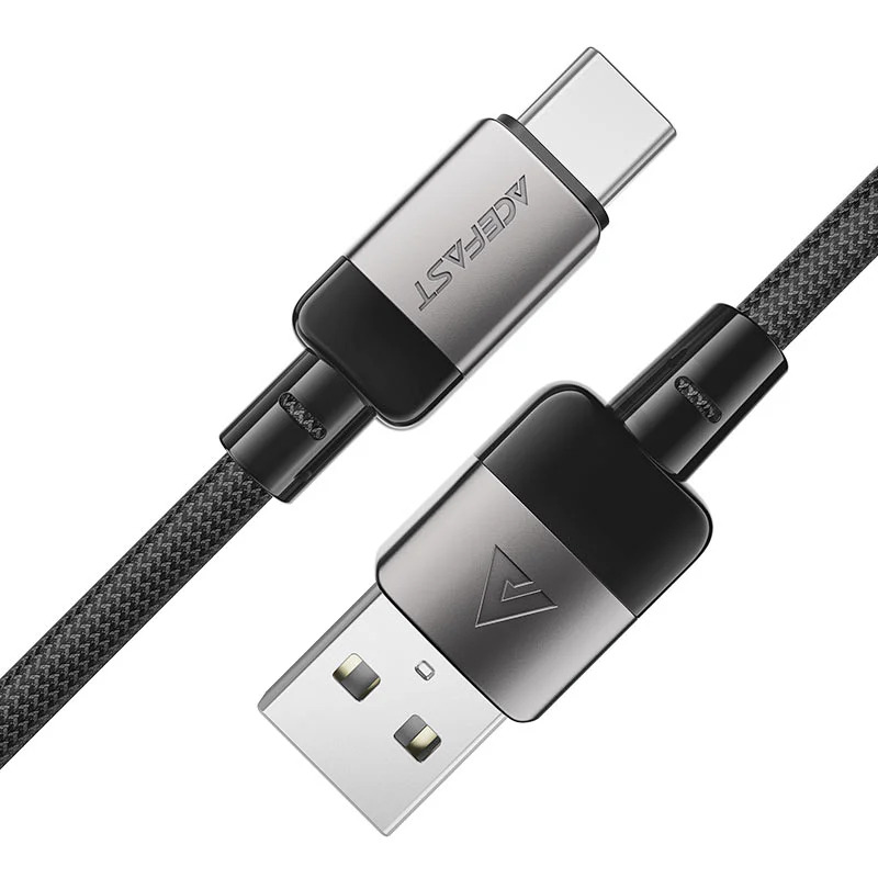 Καλώδιο Acefast C9-04 Μεταλλικό USB σε USB-C 3.0A Γρήγορη Φόρτιση Braided Μαύρο 1.2m