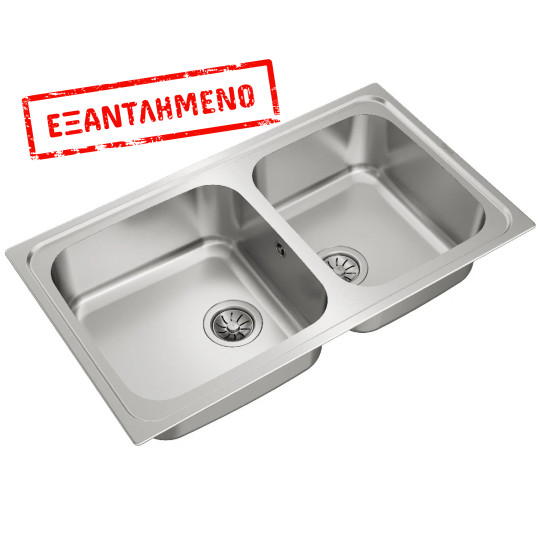 Νεροχύτης Inox TEKA 2 Γούρνες  για Ένθετη Τοποθέτηση 86x50cm CLASSIC 2B 86 TOTAL 10119021