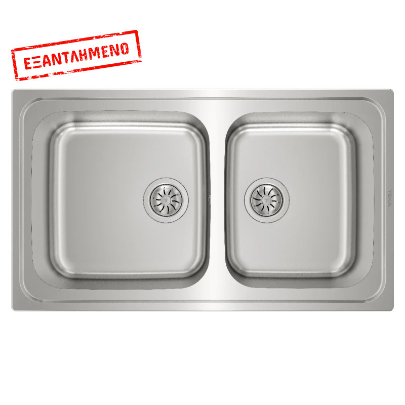 Νεροχύτης Inox TEKA 2 Γούρνες  για Ένθετη Τοποθέτηση 86x50cm CLASSIC 2B 86 TOTAL 10119021