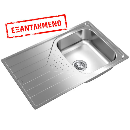 Νεροχύτης Inox TEKA 1 Γούρνα με Ποδιά για Ένθετη Τοποθέτηση 79x50cm UNIVERSE 45 TOTAL 115110011