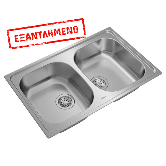 Νεροχύτης Inox TEKA 2 Γούρνες  για Ένθετη Τοποθέτηση 79x50cm UNIVERSE 80 TOTAL Σαγρέ 115040011