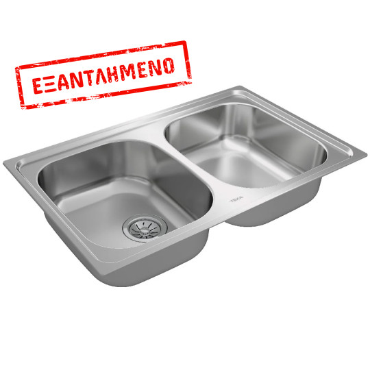 Νεροχύτης Inox TEKA 2 Γούρνες  για Ένθετη Τοποθέτηση 79x50cm UNIVERSE 80 TOTAL Σαγρέ 115040011