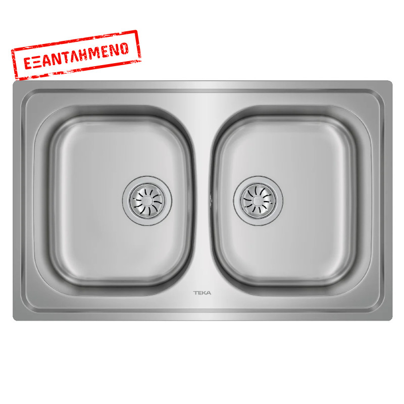 Νεροχύτης Inox TEKA 2 Γούρνες  για Ένθετη Τοποθέτηση 79x50cm UNIVERSE 80 TOTAL Σαγρέ 115040011