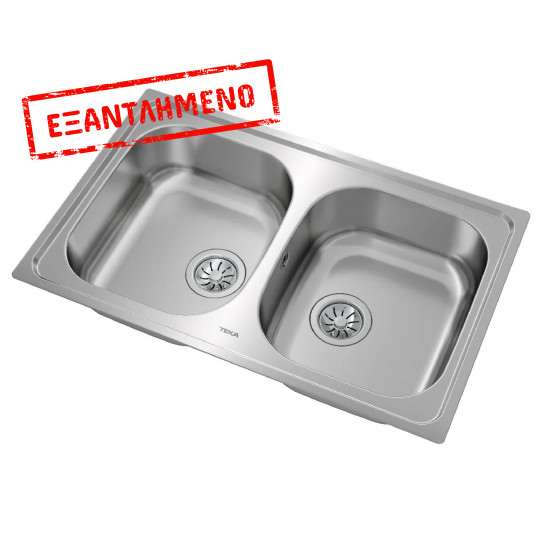 Νεροχύτης Inox TEKA 2 Γούρνες  για Ένθετη Τοποθέτηση 79x50cm UNIVERSE 80 TOTAL 115040008