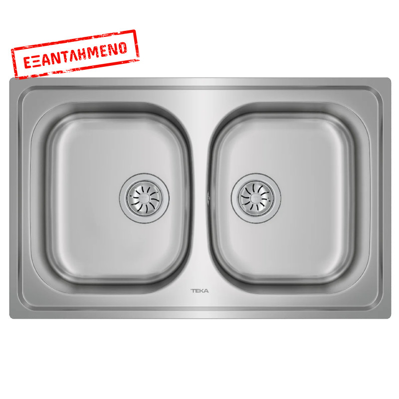 Νεροχύτης Inox TEKA 2 Γούρνες  για Ένθετη Τοποθέτηση 79x50cm UNIVERSE 80 TOTAL 115040008