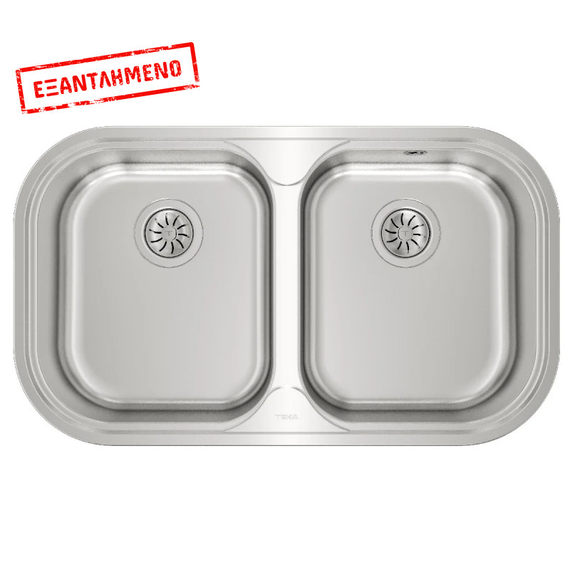 Νεροχύτης Inox TEKA 2 Γούρνες  για Ένθετη Τοποθέτηση 82.8x48.5cm STYLO 2B TOTAL 11107027