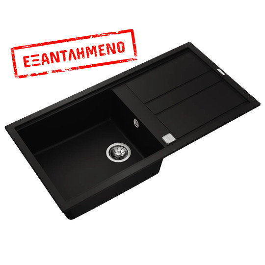 Νεροχύτης απο Συνθετικό Γρανίτη TEKA 1 Γούρνα με Ποδιά για Ένθετη Τοποθέτηση 100x51cm NOVA 60 MAESTRO Μαύρος 115330059