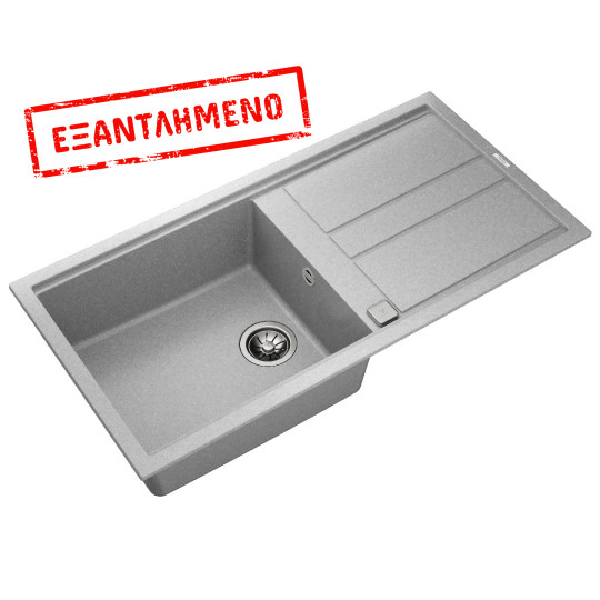 Νεροχύτης απο Συνθετικό Γρανίτη TEKA 1 Γούρνα με Ποδιά για Ένθετη Τοποθέτηση 100x51cm NOVA 60 MAESTRO Γκρι 115330060