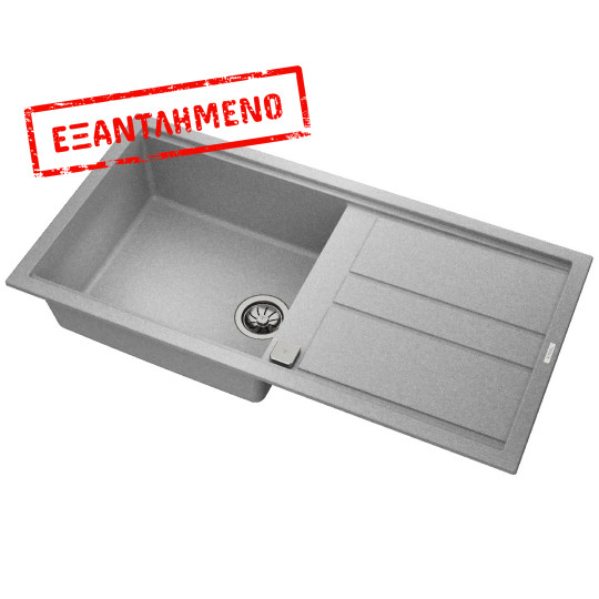 Νεροχύτης απο Συνθετικό Γρανίτη TEKA 1 Γούρνα με Ποδιά για Ένθετη Τοποθέτηση 100x51cm NOVA 60 MAESTRO Γκρι 115330060