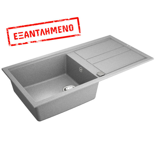 Νεροχύτης απο Συνθετικό Γρανίτη TEKA 1 Γούρνα με Ποδιά για Ένθετη Τοποθέτηση 100x51cm NOVA 60 MAESTRO Γκρι 115330060