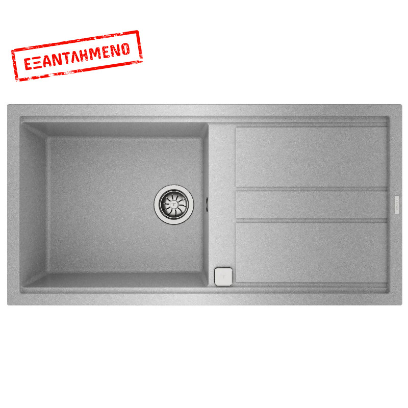 Νεροχύτης απο Συνθετικό Γρανίτη TEKA 1 Γούρνα με Ποδιά για Ένθετη Τοποθέτηση 100x51cm NOVA 60 MAESTRO Γκρι 115330060