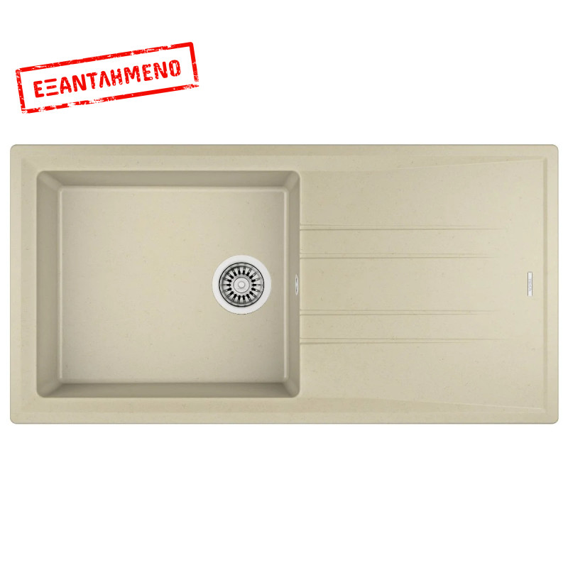 Νεροχύτης απο Συνθετικό Γρανίτη TEKA 1 Γούρνα με Ποδιά για Ένθετη Τοποθέτηση 100x51cm NOVA 60 MAESTRO Μπεζ 115330004