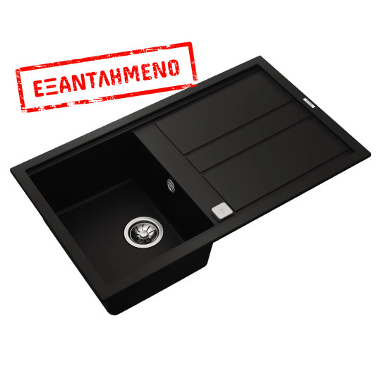Νεροχύτης απο Συνθετικό Γρανίτη TEKA 1 Γούρνα με Ποδιά για Ένθετη Τοποθέτηση 86x51cm NOVA 45 MAESTRO Μαύρος 115330056
