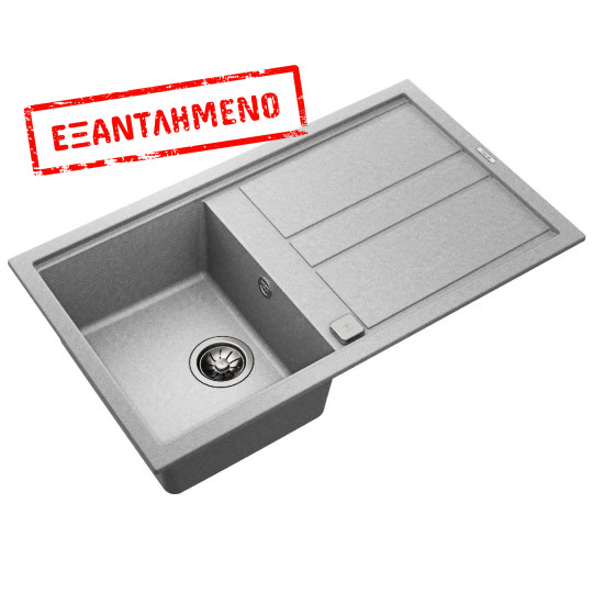 Νεροχύτης απο Συνθετικό Γρανίτη TEKA 1 Γούρνα με Ποδιά για Ένθετη Τοποθέτηση 86x51cm NOVA 45 MAESTRO Γκρι 115330057