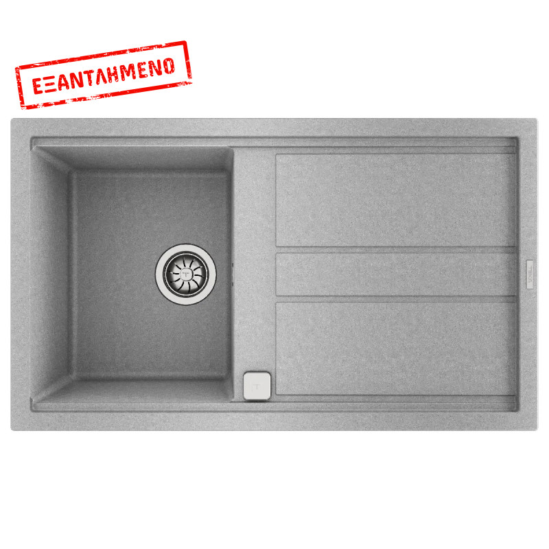 Νεροχύτης απο Συνθετικό Γρανίτη TEKA 1 Γούρνα με Ποδιά για Ένθετη Τοποθέτηση 86x51cm NOVA 45 MAESTRO Γκρι 115330057