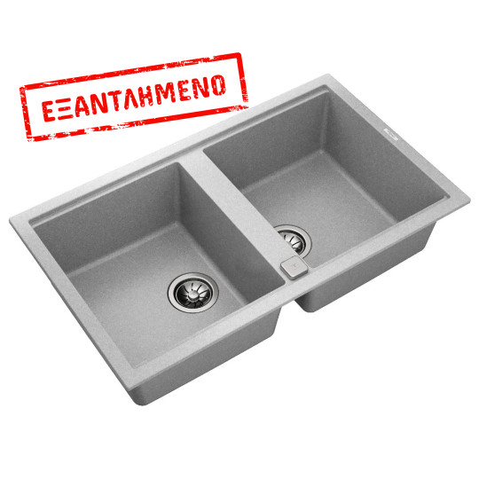 Νεροχύτης απο Συνθετικό Γρανίτη TEKA 2 Γούρνες για Ένθετη Τοποθέτηση 86x51cm NOVA 90 MAESTRO Γκρι 115260042