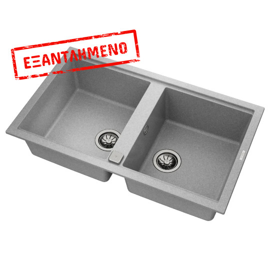 Νεροχύτης απο Συνθετικό Γρανίτη TEKA 2 Γούρνες για Ένθετη Τοποθέτηση 86x51cm NOVA 90 MAESTRO Γκρι 115260042