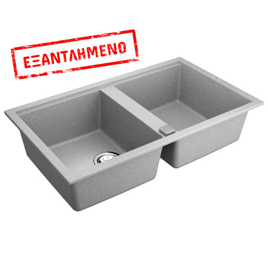 Νεροχύτης απο Συνθετικό Γρανίτη TEKA 2 Γούρνες για Ένθετη Τοποθέτηση 86x51cm NOVA 90 MAESTRO Γκρι 115260042