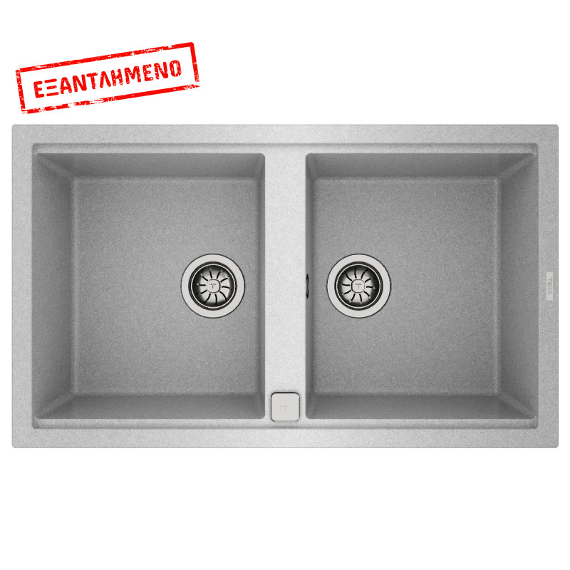 Νεροχύτης απο Συνθετικό Γρανίτη TEKA 2 Γούρνες για Ένθετη Τοποθέτηση 86x51cm NOVA 90 MAESTRO Γκρι 115260042