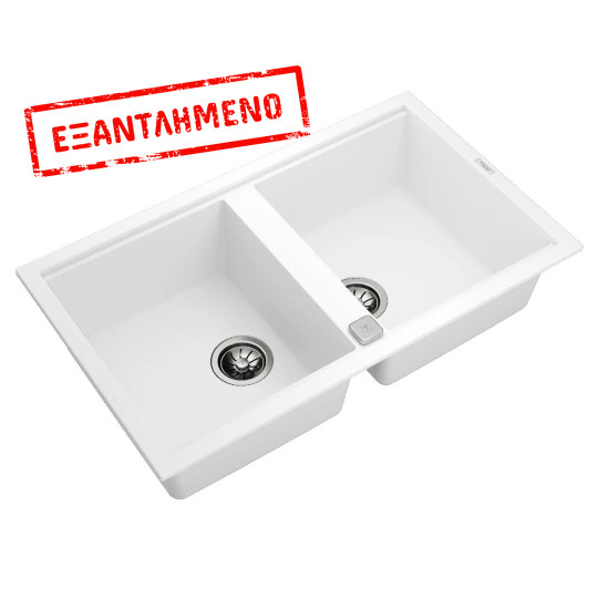 Νεροχύτης απο Συνθετικό Γρανίτη TEKA 2 Γούρνες για Ένθετη Τοποθέτηση 86x51cm NOVA 90 MAESTRO Λευκός 115260043