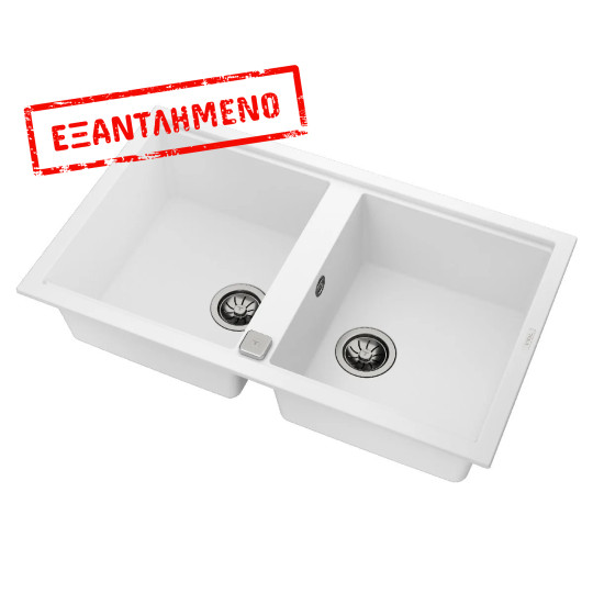 Νεροχύτης απο Συνθετικό Γρανίτη TEKA 2 Γούρνες για Ένθετη Τοποθέτηση 86x51cm NOVA 90 MAESTRO Λευκός 115260043