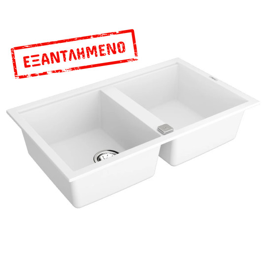 Νεροχύτης απο Συνθετικό Γρανίτη TEKA 2 Γούρνες για Ένθετη Τοποθέτηση 86x51cm NOVA 90 MAESTRO Λευκός 115260043